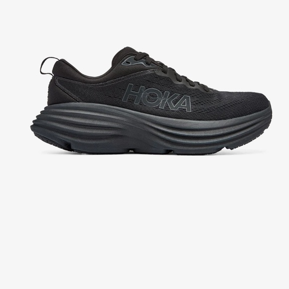 HOKA Bondi 8 Black Running Shoes NIB Sz 6.5 - Picture 3 of 7